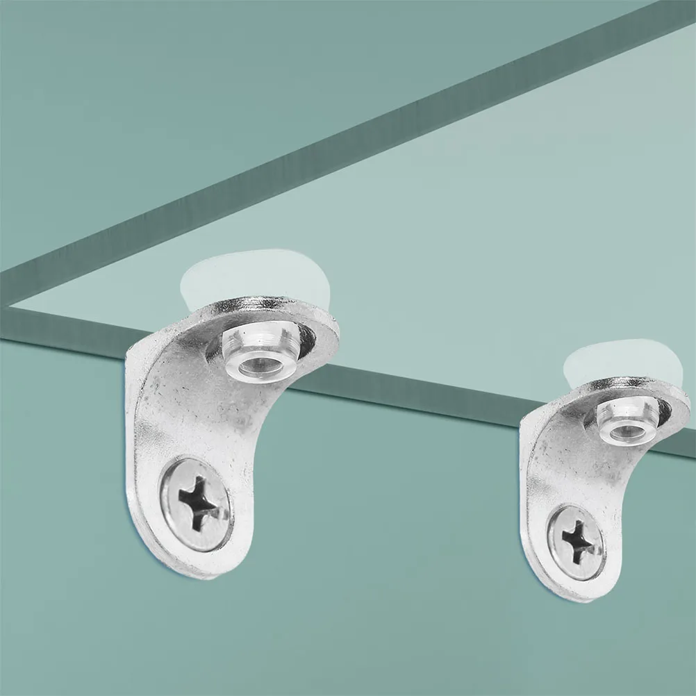 

30pcs Layer Fixed Bracket Alloy Fixing Angle PVC Suction Cup Wall Mount Glass Wood Support Angle Shelf Supports Metal