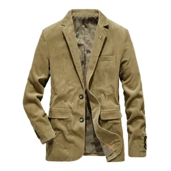 2024 New Fashion Male Fit Slim Jackets And Coats Men Blazer Outwear Suit Vetement Homme  Corduroy Men's Casual Blazer MY155