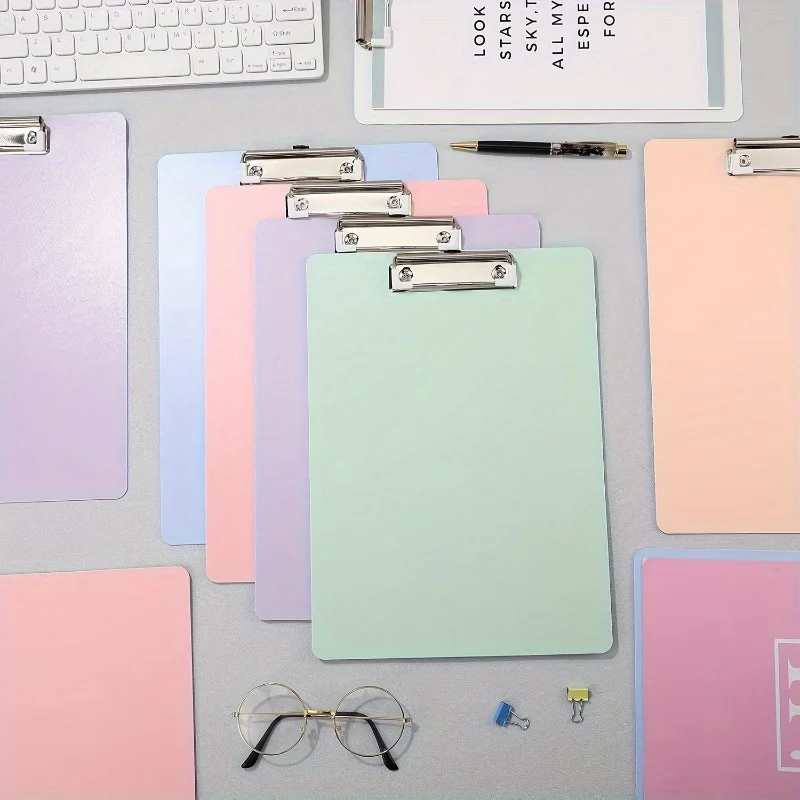 

4 Colorful A4 File Folder Writing Board Clip Meeting Minutes Clip Sketching Clipboard, Convenient for Office And School Use