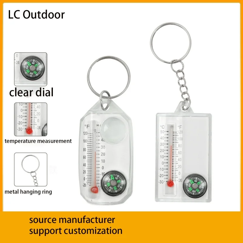 

Compass And Thermometers Keychain Small Compasses Keychain Survival Multi Tool Pocket Sized Small Gear For Hiking Outdoor