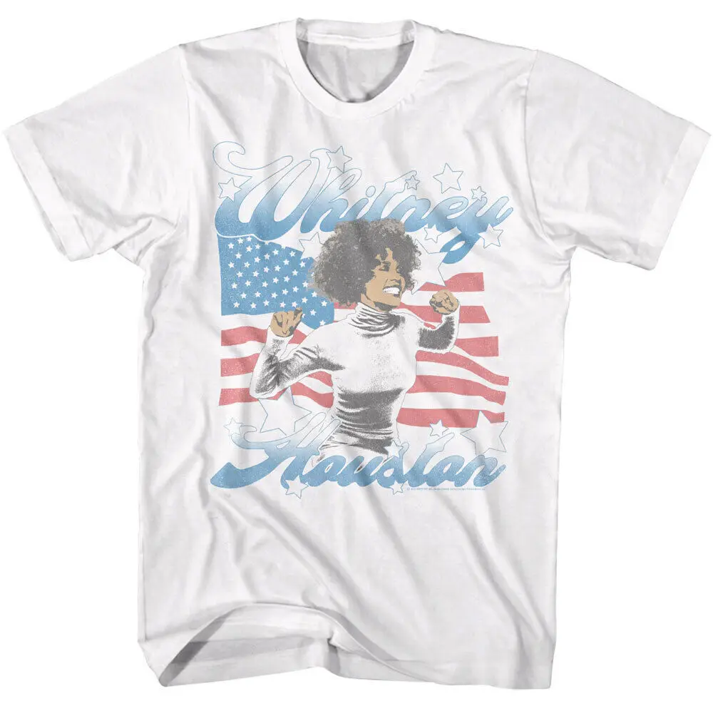 Whitney Houston Star Spangled Singer Men'S T Shirt Usa Anthem American Diva