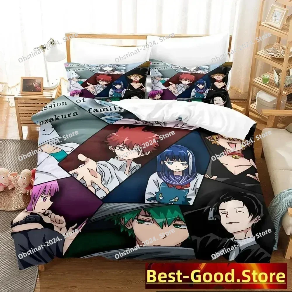3D Print Anime Mission Yozakura Family Bedding Set Printed With Pillowcase Duvet Cover Soft Single Double Queen Super King Size