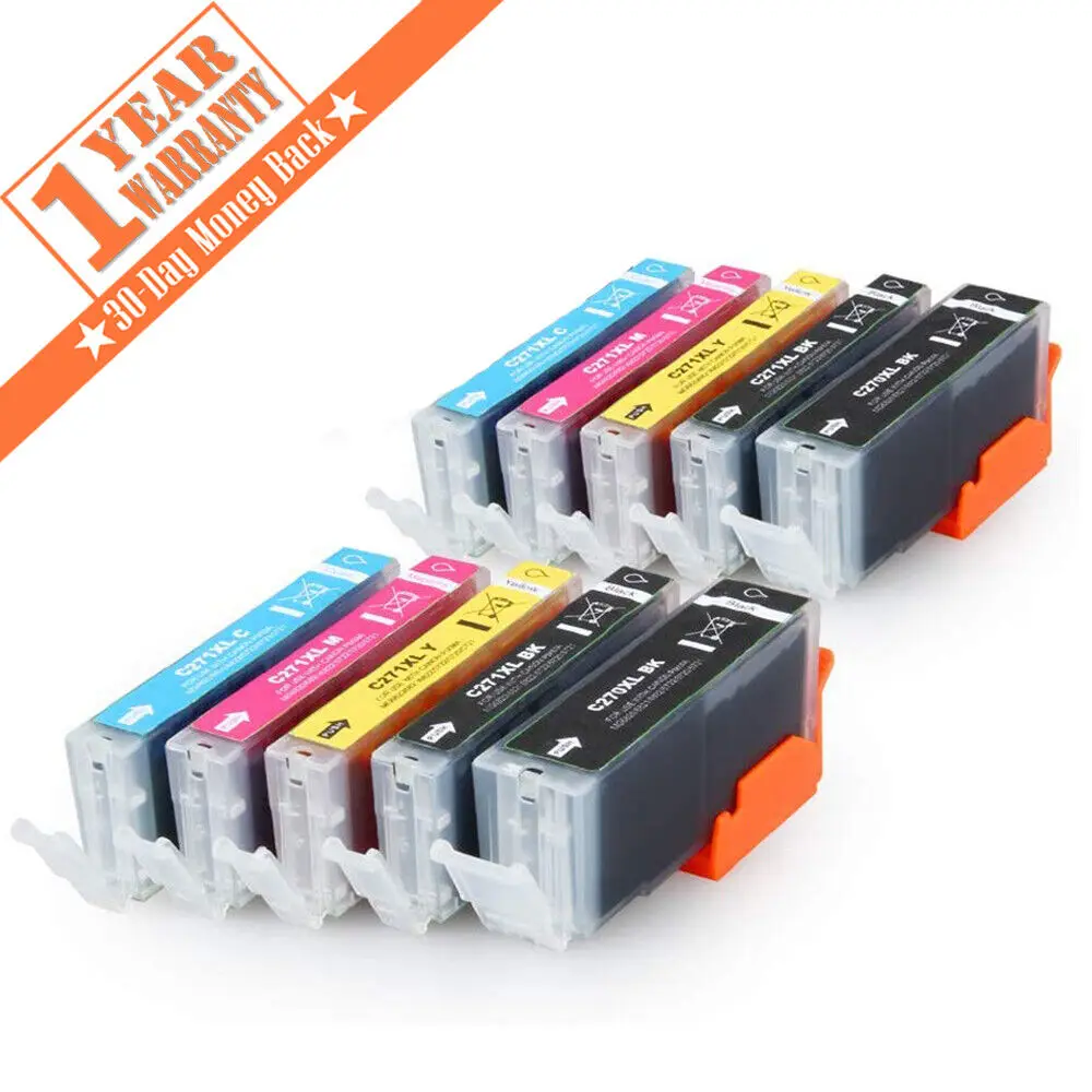 10pk PGI-270XL CLI-271XL cartuchos de tinta para canon pixma ts5020 ts6020 ts8020