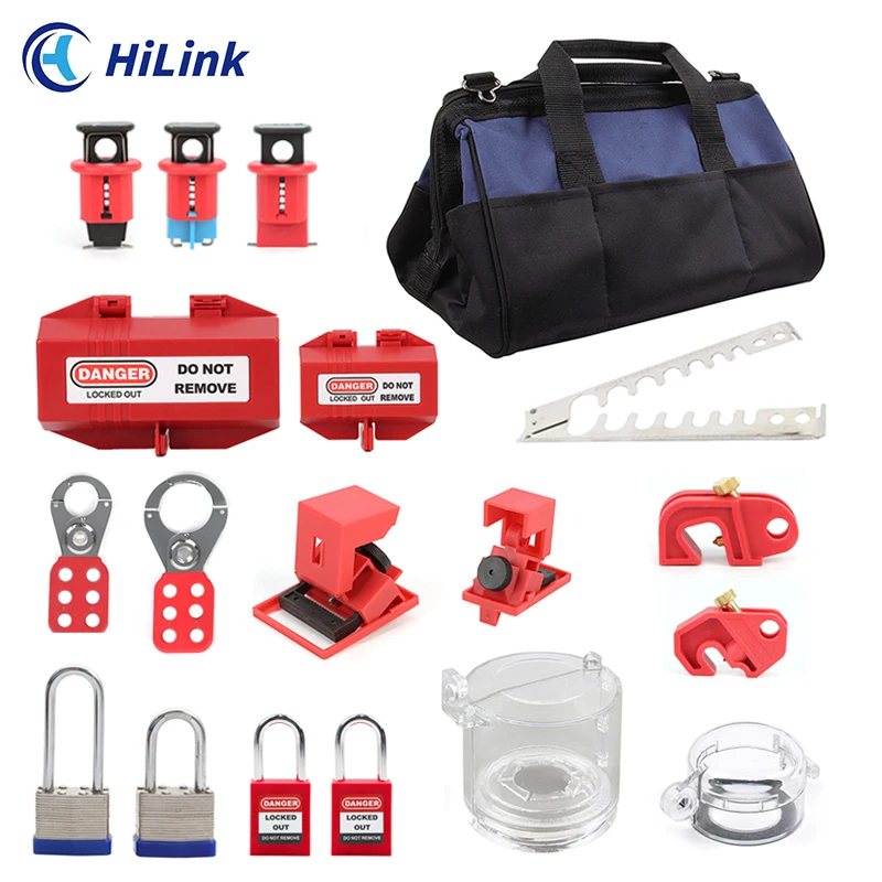 HiLink Safety Lock Out Tool Box Convenient Group Lockout Tagout Kits