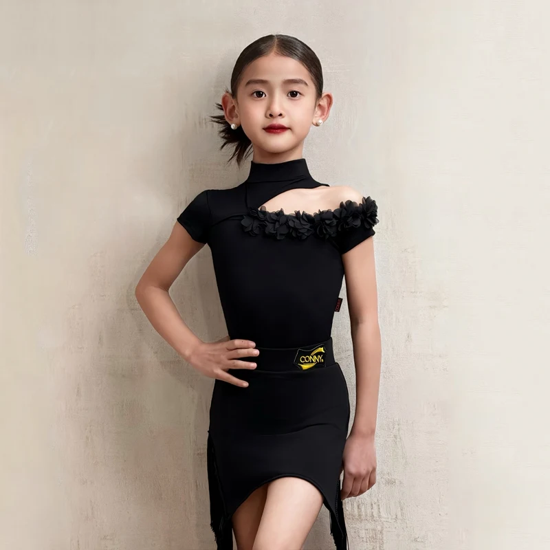 เต้นรําละตินเสื้อผ้าสําหรับสาว Tango Samba เต้นรําเสื้อผ้าเด็ก Cha Cha สวมใส่คอ Dancer เครื่องแต่งกาย VBH1302