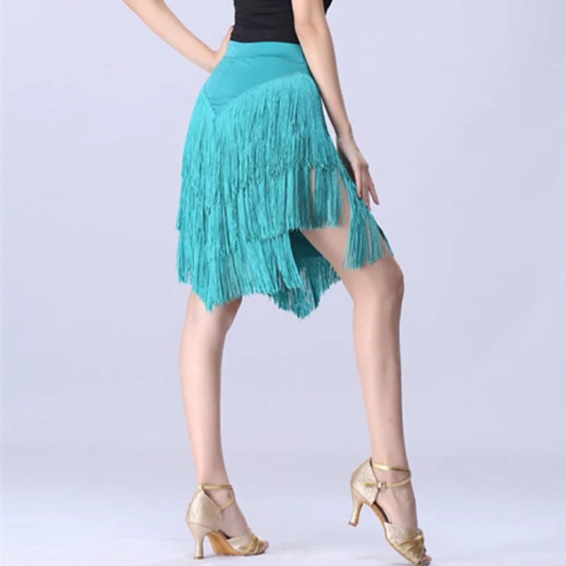 Tassel Latin Dance Wear Cha Cha Samba Rumba Costumes Fringe Latin Dance Skirt Modern dance Practice Skirt