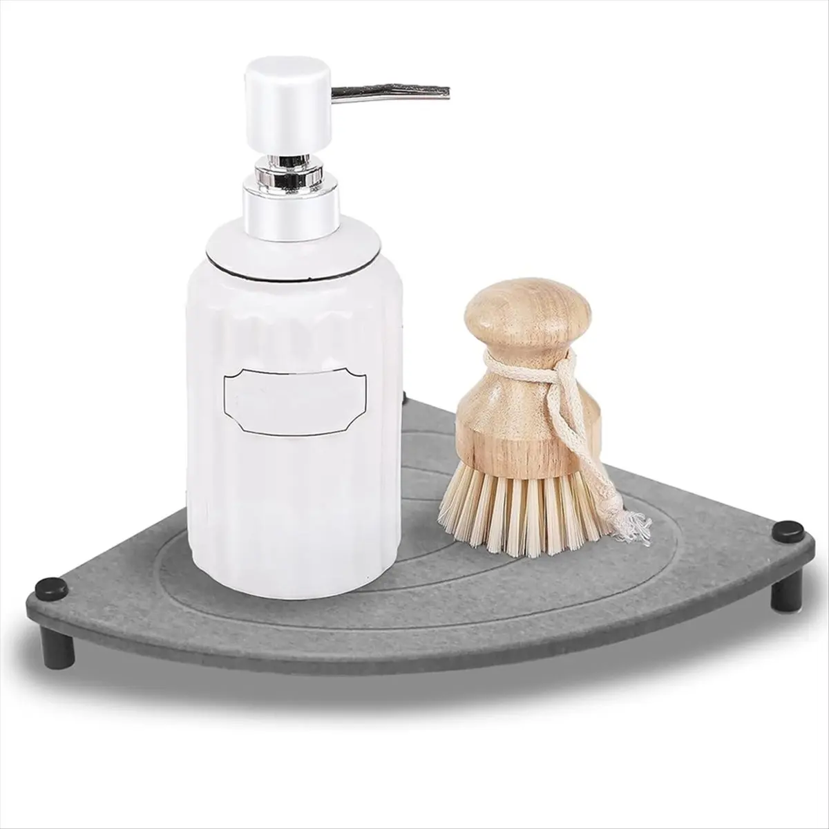 2026 + منظم حوض المطبخ الجاف الفوري علبة حجر دياتوميت حصيرة ماصة لحامل الصابون الإسفنج وفرشاة الأسنان كأس الوقايات