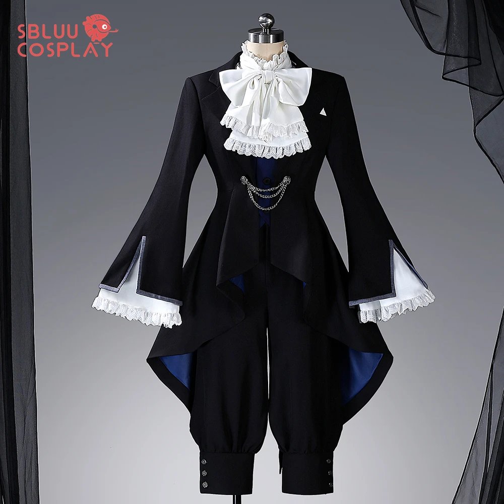 Disfraz de Cosplay de Ciel Phantomhive de SBluuCosplay, Conjunto de Alta Calidad con Sombrero, Abrigo y Pantalones Cortos, para el Baile de Cumpleaños de Elizabeth, Halloween, Carnaval y Fiestas
