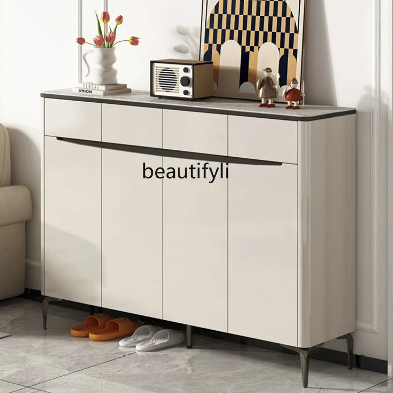 

yj15 Shoe Cabinet Home Doorway Entrance Cabinet Home Shoe Cabinet Large Capacity Locker Paint Shoe Stone Plate Modern