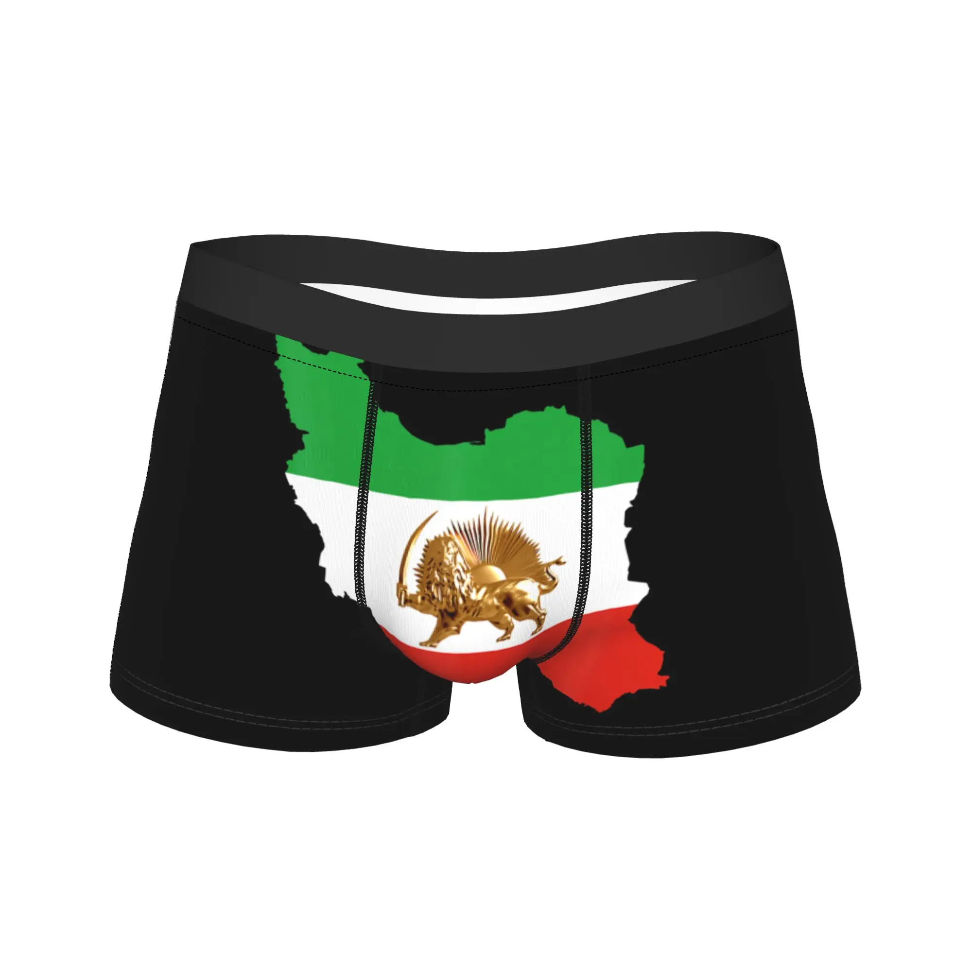 

IRAN Iran Flag Lion Pahlavi Shah King Rezashah Underwear Male Underpants Printing Sexy Soft Boxershorts Hot Sale Boxer Brief