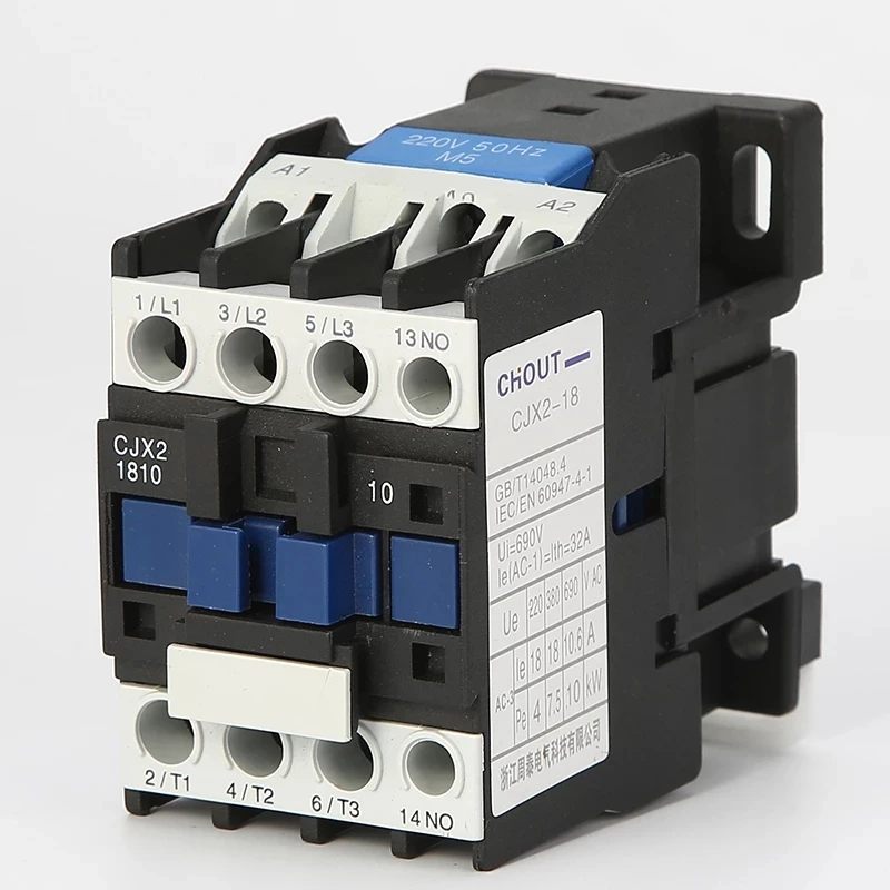 CJX2-1810 18a 3P NO AC contactor 12a LC1-D12 magnetic starter ac220v 380V 110/48/24v Modular Contactor Contacts din rail switch