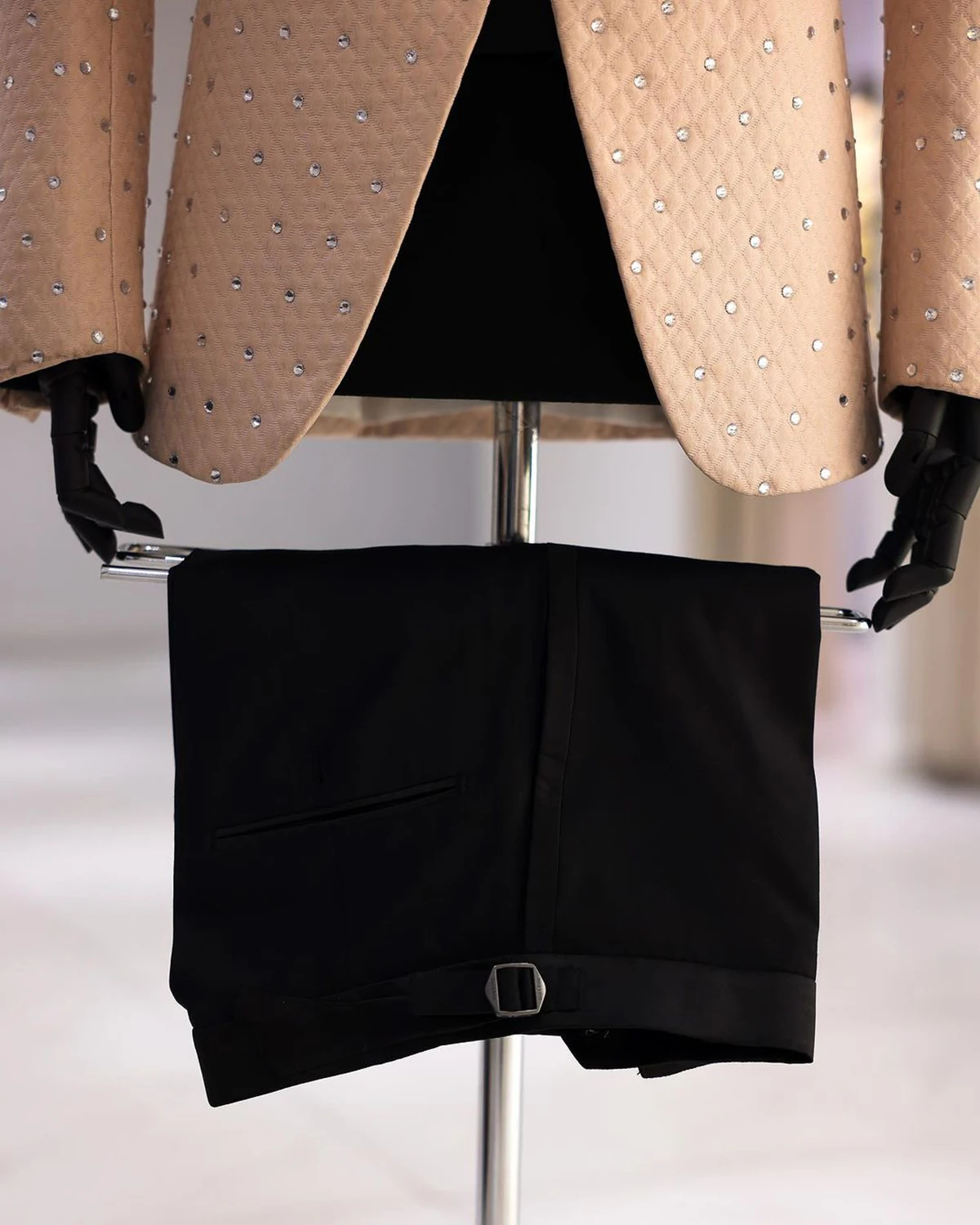 Moderne Sprankelende Diamanten Heren Blazers Bruiloft Mannen Pak Dikke Stof Bruidegom Sjaal Revers 3 Stuks Blazer Broek Bowtie Party Gelegenheid