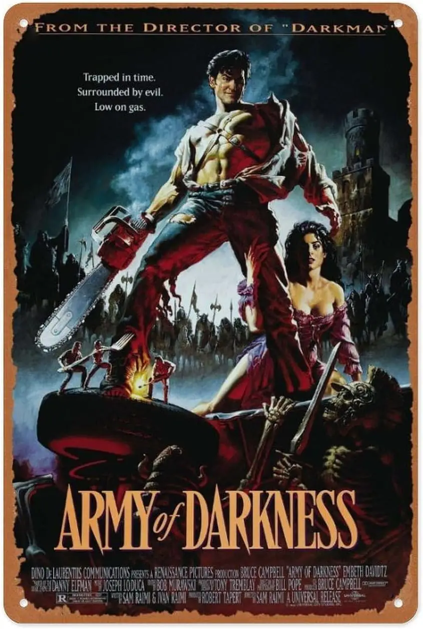 Iconic Movie Tribute Metal Sign - Army of Darkness - 8x12 Inch Classic Movie Wall Art | Iconic Film Tribute for Home Theate sign