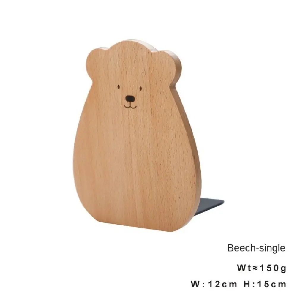 

Book Holder Bear Wood Bookend Book Organizer Animal Shape Walnut L-shaped Desk Organizer Reusable Stationery