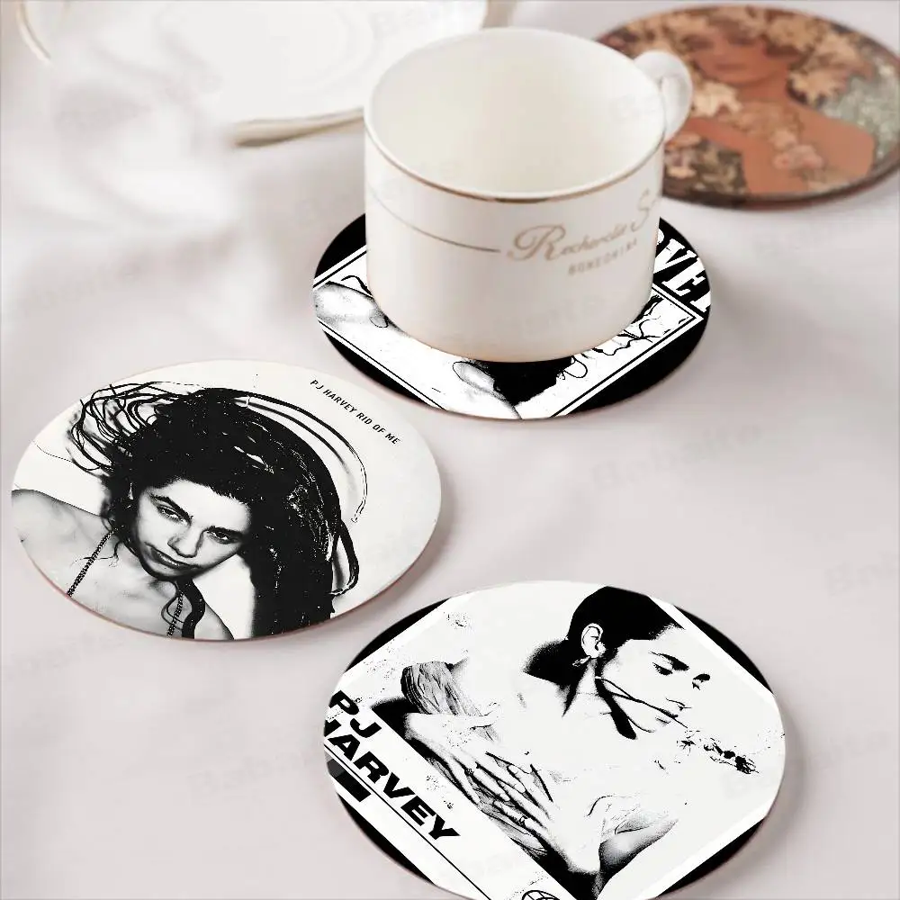 

Singer P-Pj H-Harvey Natural Wood Coaster Creative Cartoon Absorbent Cushion Coffee Mug Bowl Cushion Insulation Cushion