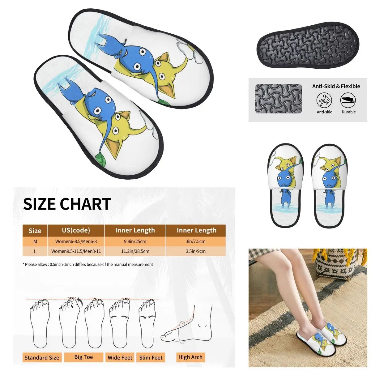 

Pikmin Fauna Men Women Furry slippers,Warm pantoufle homme Home slippers