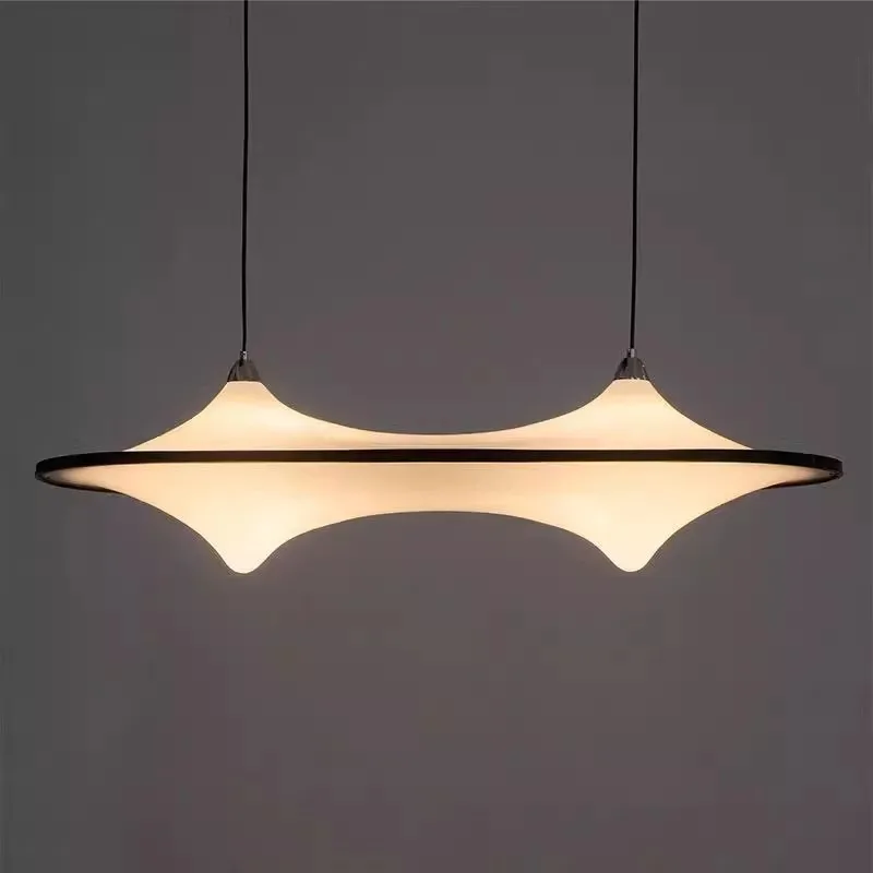 Cloud Spaceship Long Acrylic Pendant Lights Minimalist Retro Bedroom Dining Living Room LED Suspension Lamps Home Accessories
