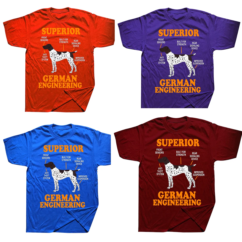 German Shorthair Pointer Funny Dog T Shirts Summer Graphic Cotton Streetwear Short Sleeve Birthday Gifts T-shirt Mens Clothing