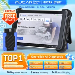 MUCAR 892BT AI Automotive Diagnostic Tool Key Programmer Bidirectional Obd2 Scanner ECU Coding CANFD DOIP 35 Resets Life Free