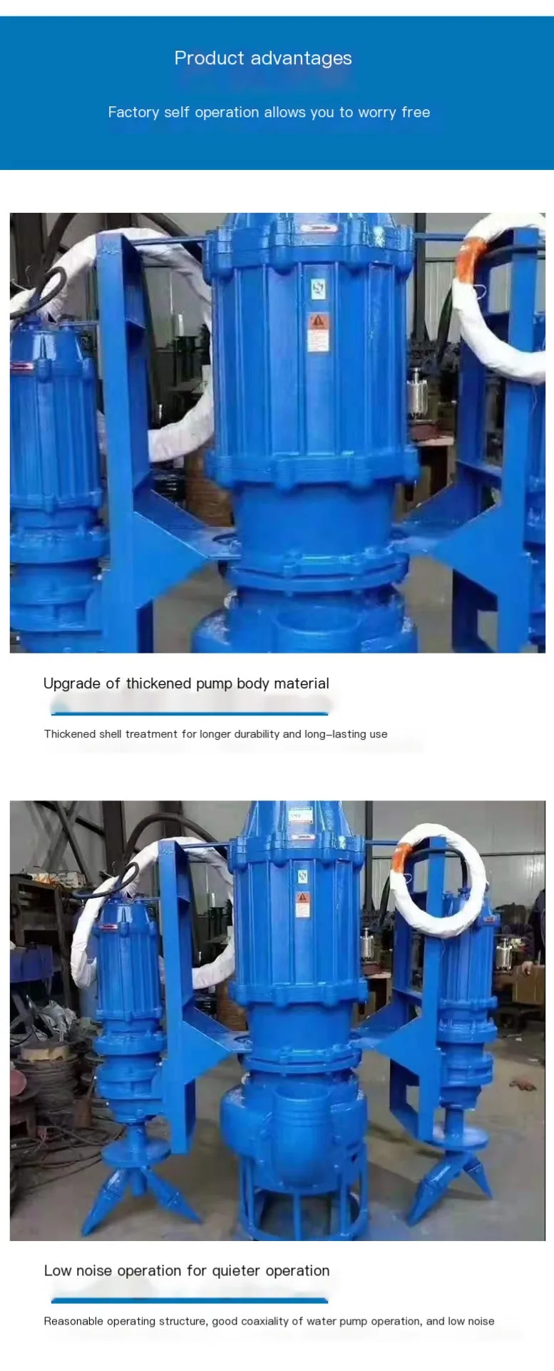 High-Pressure Hydraulic Submersible Sand Dredging Pump with Agitator Excavator Water Pump for Sale for High Pressure Situations