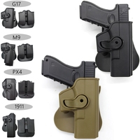 G 17/M9/PX4/1911 Tactical Gun Holster Hunting Right Pistol Holster Double Magazine Pouch 360 Degree Rotation Handgun Case
