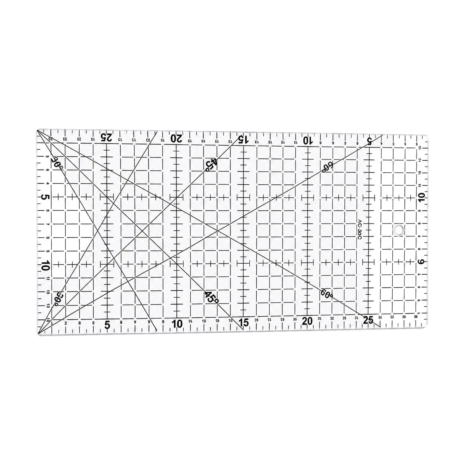 Clear Quilt Ruler for Sewing with Diagonal Angle Lines and Easy Read Markings for Precision Cutting Tasks