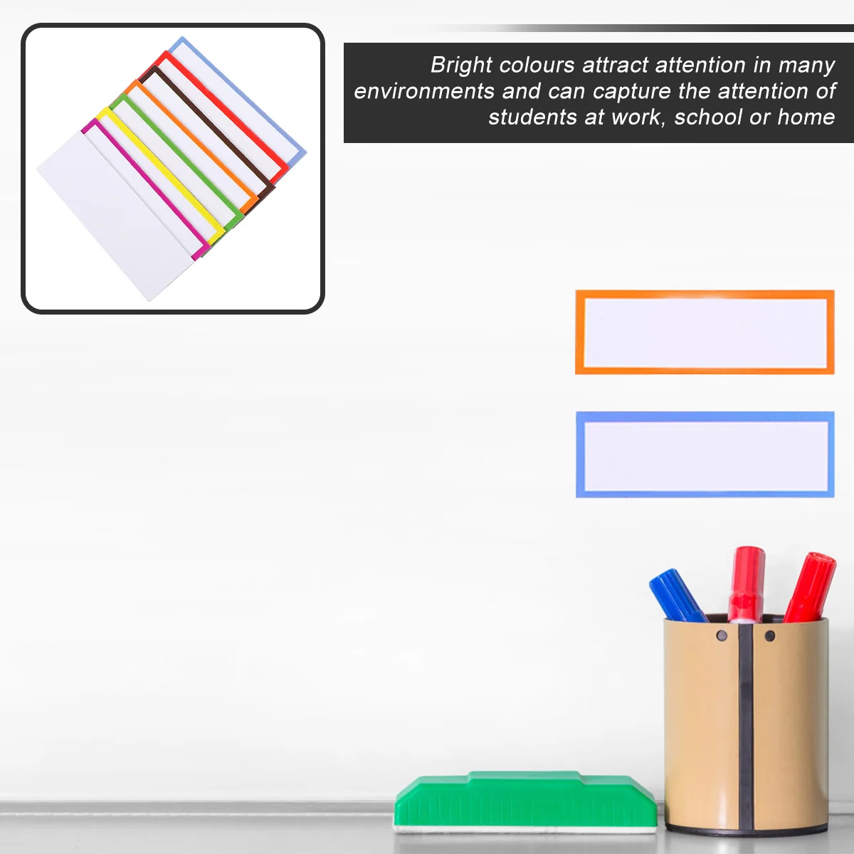 

54Pcs Writable Magnetic Labels Long Service Life Unique Design for Organizing Items Efficiently Rewritable Magnets