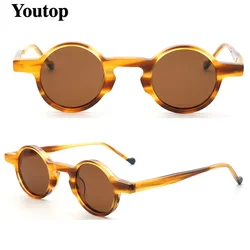 Vintage Men Round Sunglasses Polarized Women UV400 Sun Glasses Fashion Brown Black Blue Tortoise Grey Driving Eyewear Retro