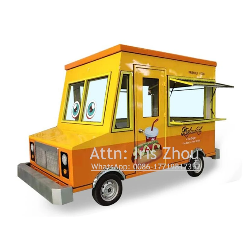 Retro Bus Street Electric Tricycle Food cart/ Street Style Food Truck