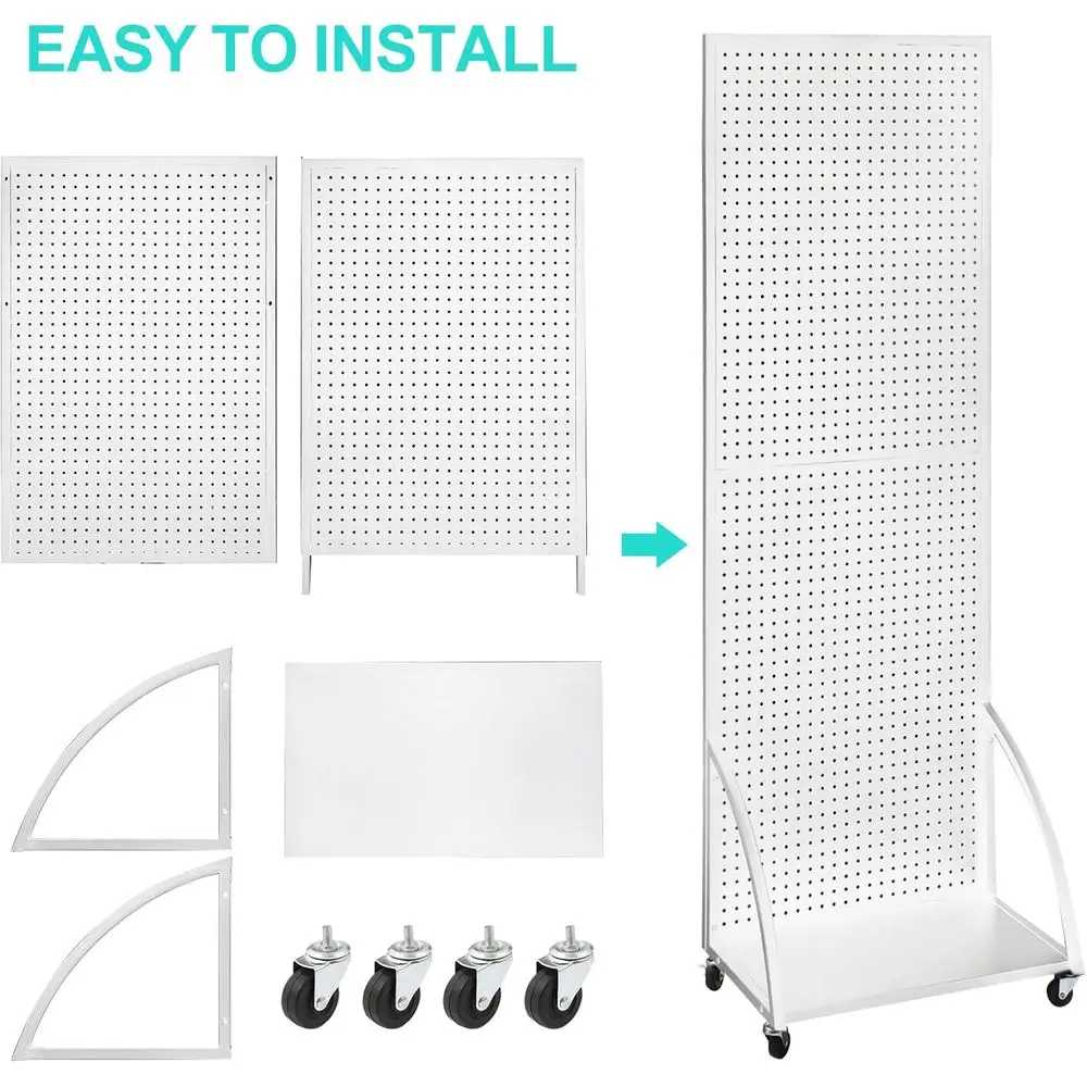 x 6 Rak Display Pegboard Logam dengan Plat, Panel Pegboard, Rak Display Pegboard Berdiri, Rak Display untuk Pameran Kerajinan, Rak Display Seni