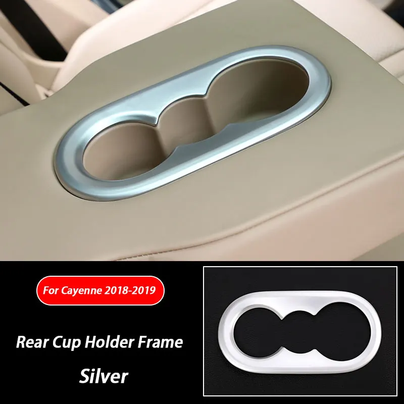 

ABS автомобильный задний подлокотник, панель чашки с водой, декоративная наклейка, модификация рамки, аксессуары для интерьера для Porsche Cayenne 2018 2019