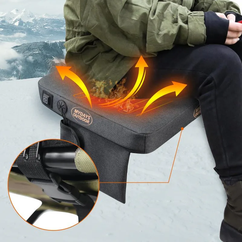 Tryhomy Portable Heated Seat Cushion Camping USB Heated Seat Cover Pad Winter Outdoor Chair Heating Cushion New