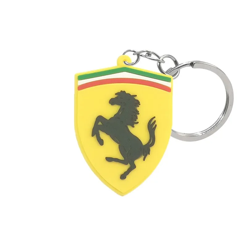 LLavero creativo de goma suave 3D para Ferrari, llavero de coche para Ferrari SF90 Stradale SF90Spider 296 GTB 488 GTS, accesorios