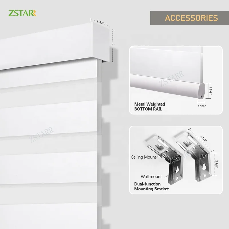 ม่านม้วนไฟฟ้าอัตโนมัติแบบคู่ ควบคุมผ่านรีโมท ระบบ Wifi ใช้พลังงานแสงอาทิตย์ ป้องกันแสงแดด ปรับแสงได้  ม่านทึบแสง