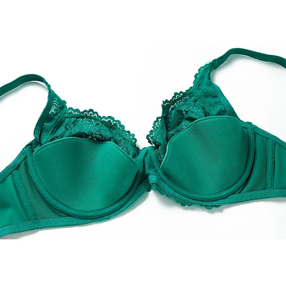 BCHRAYIUP Sutiã feminino sexy de renda com armação, suporte acolchoado fino, push up, sutiã diário 36 38 40 42 44 46 C D E F