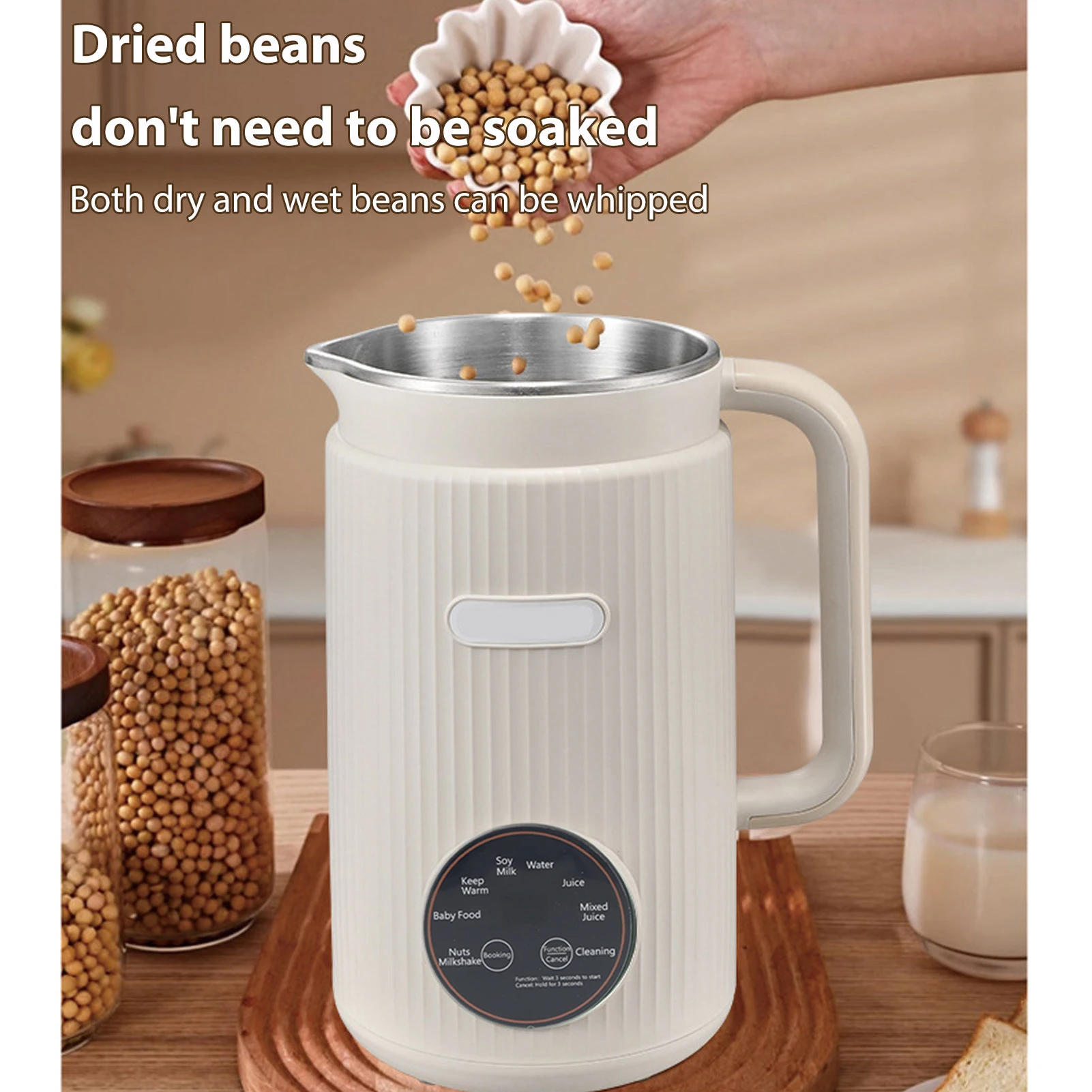 【New】Programmable Blender with Digital Display 12 Stainless Steel Blades Auto Cleaning 8H Keep Warm Function for Almond Milk image 4