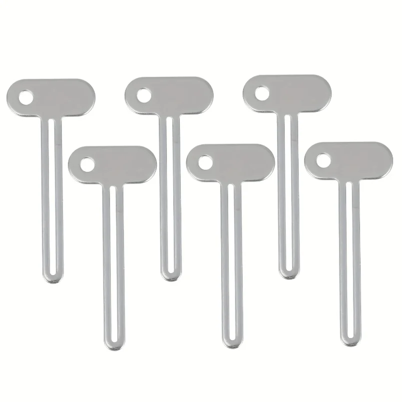 

6‌pcs Stainless Steel Toothpaste Tube Squeezer Key Shape Multi Purpose Tool for Cream Cosmetics Bathroom Travel Accessories‌