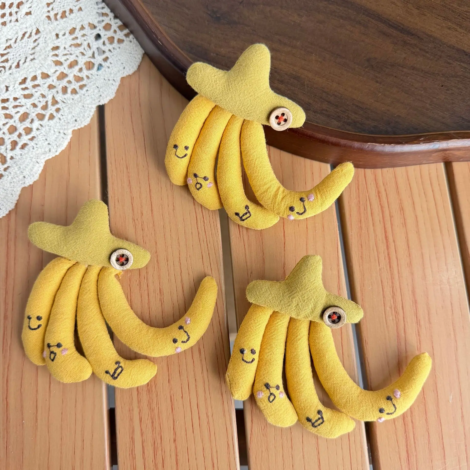 Fabric Fruit Vegetable Plush Charm for Bag Keychain Cartoon Banana Apple Cute Home Office Car Pendant Premium Quality