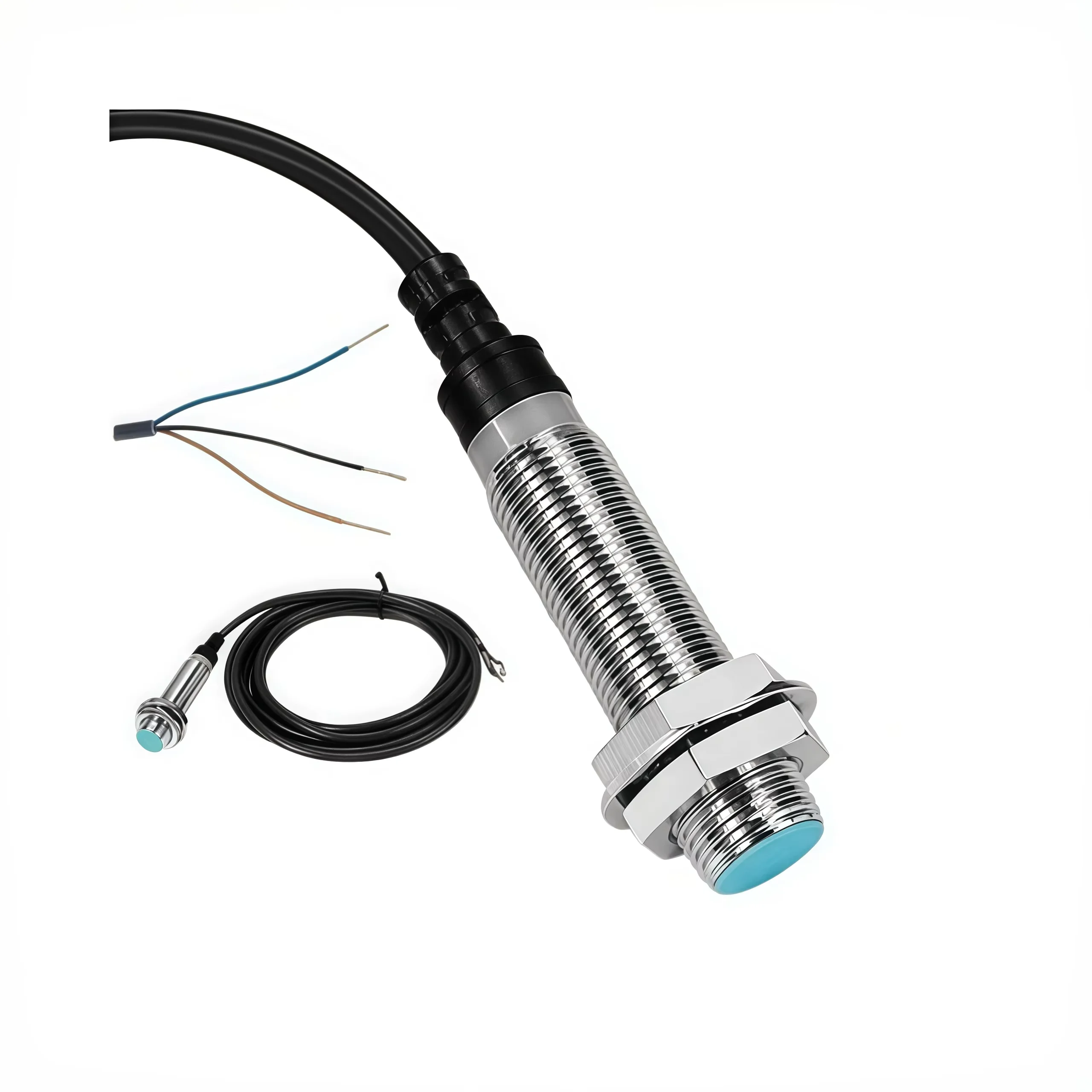 CNTD CJY12-02 M12 Inductive Proximity Switch Sensor 2mm NPN PNP NO NC 10-30VDC IP67 Flush Mount with 2m Lead Wire for CNC PLC 3C