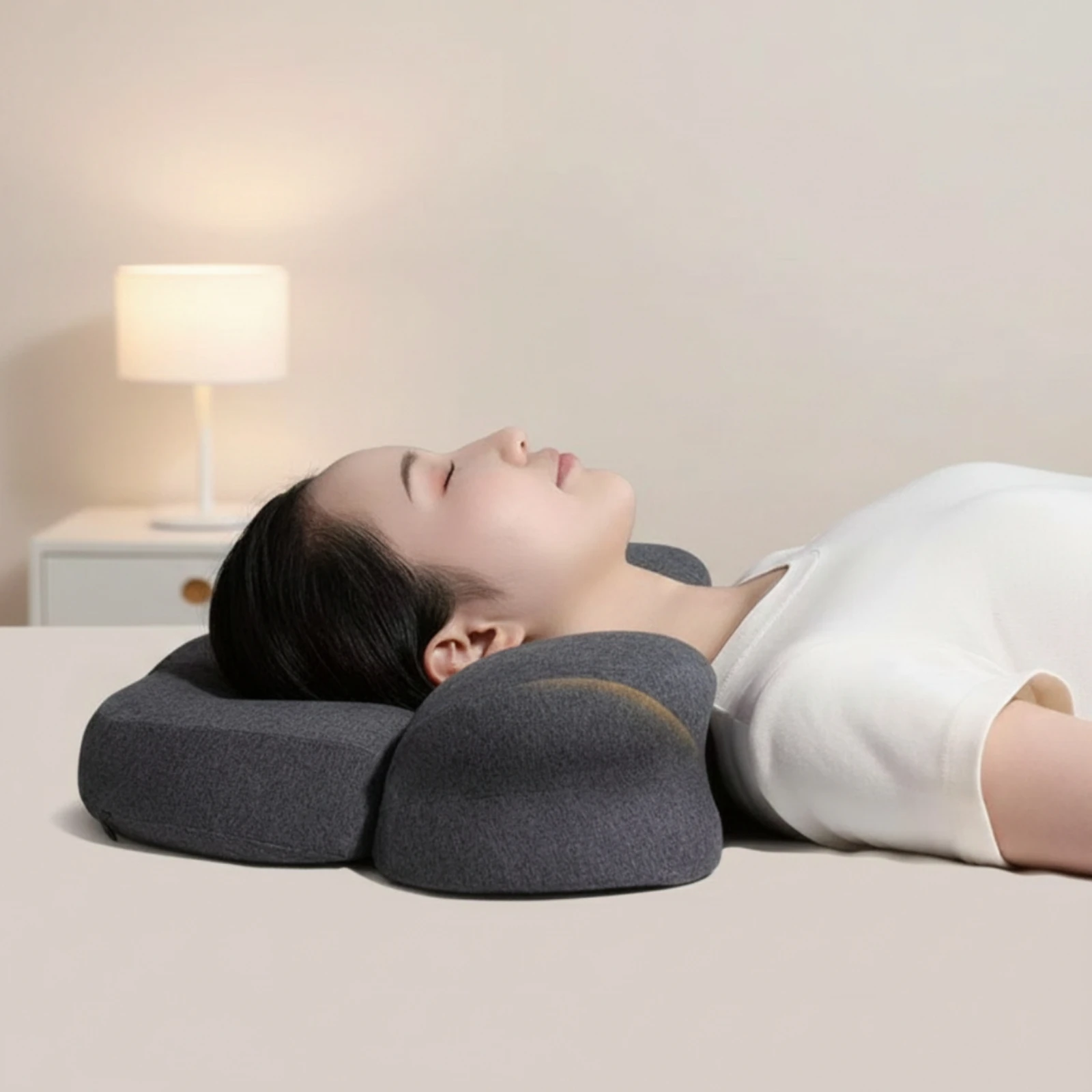 Neck Contour Pillow Contoured Cervical Pillow High Density Machine Washable for Side Sleepers, Bed, Bedroom