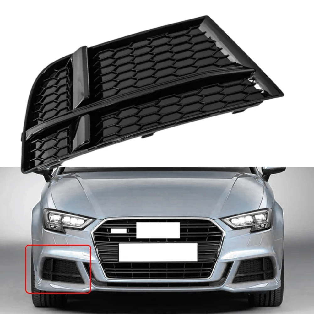 

Для Audi A3/S3 2017 2018 2019 2020 левый правый автомобильный передний бампер, противотуманная задняя крышка, рамка, крышка радиатора 8V3807682N