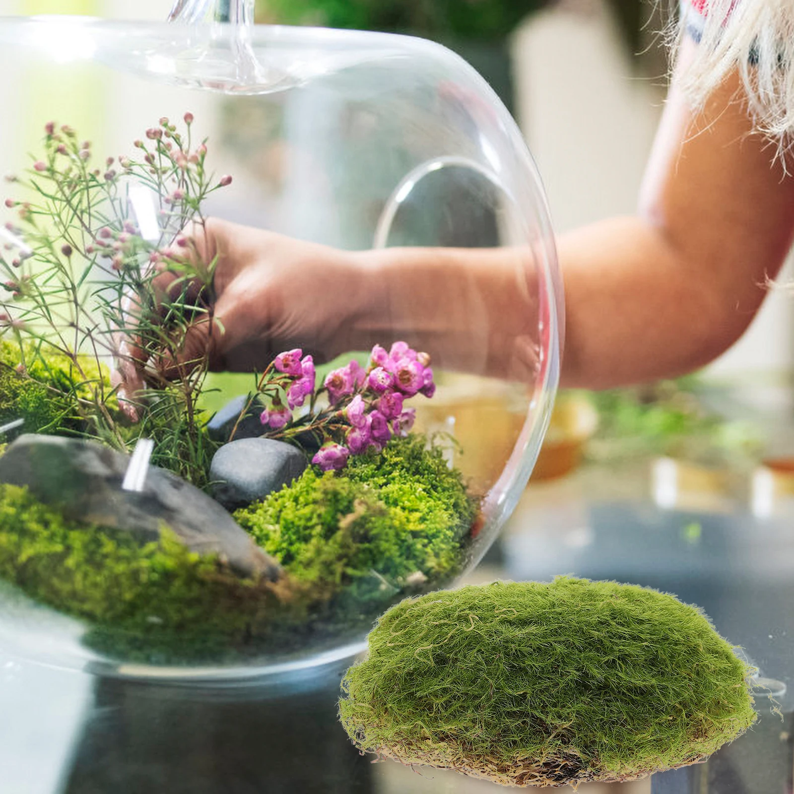 6 pezzi di pietre muschiose artificiali simulazione rocce di muschio finte decorative realistiche bonsai oggetti di scena da giardino per lo sfondo della parete dell'home office