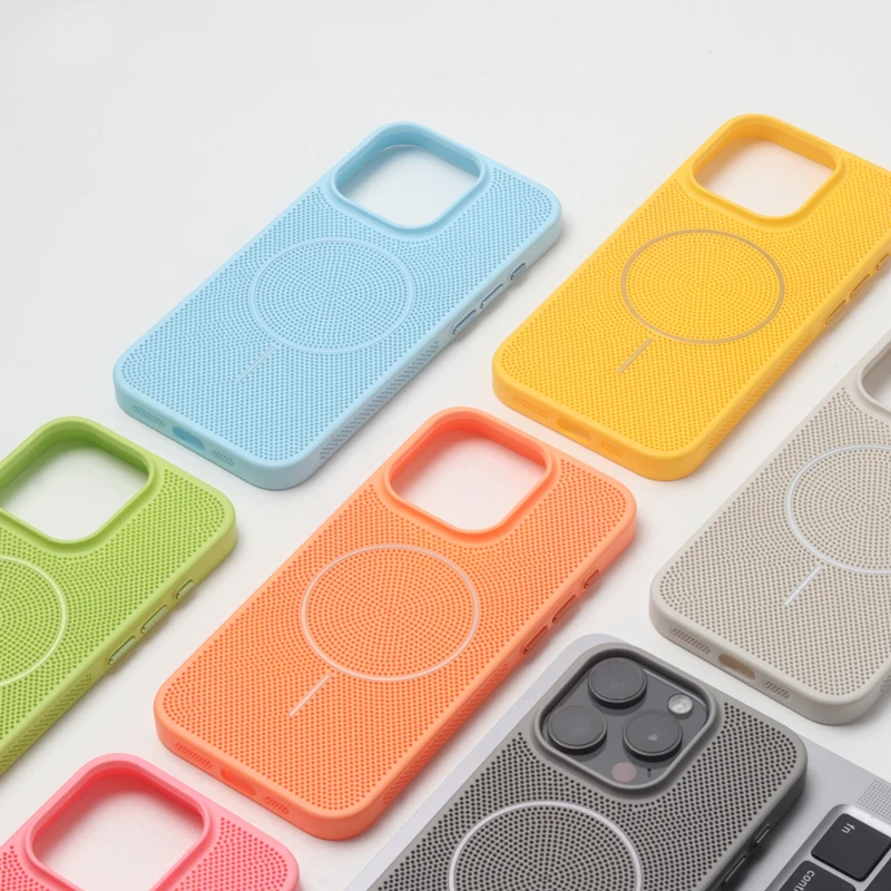 

Чехол для телефона с технологией Dopamine Color Hollow Mesh Cooling для MagSafe, совместимый с iPhone 16, 17, 17 Pro Max, 15 Pro, 14, 13, 12, 11, с поддержкой беспроводной зарядки.