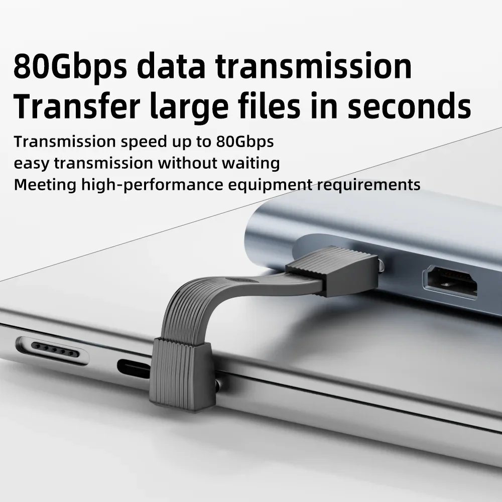 5cm 90 Degree Short USB‑C to C Cable 80Gbps 240W PD Fast Charging 8K@60Hz Video Output for Thunderbolt4 Laptop SSD