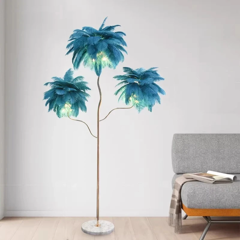 Nordic Designer Floor Lamp for Living Room LED Feather Light Modern Home Decor Floor Stand Lights Bedroom Bedside Room Fixture