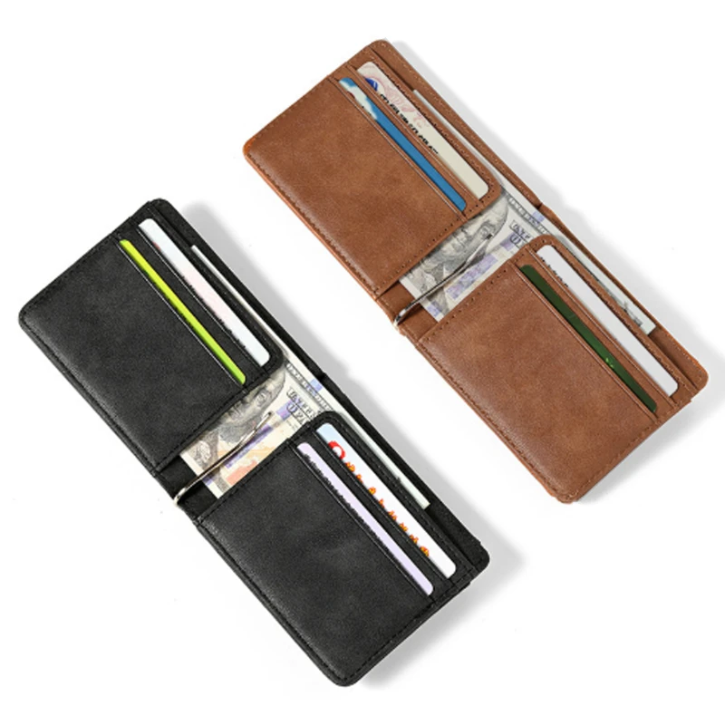 Herren RFID-blockierender Leder-Geldclip im Vintage-Stil mit mehreren Kartenfächern und Münzfach, leichter Taschen-Geldbeutel für den täglichen Gebrauch auf Reisen. – Detail 5