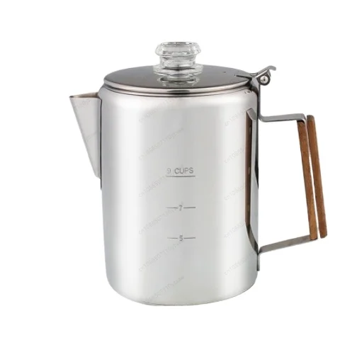 

Outdoor camping stainless steel American coffee pot, large capacity with scale, light
