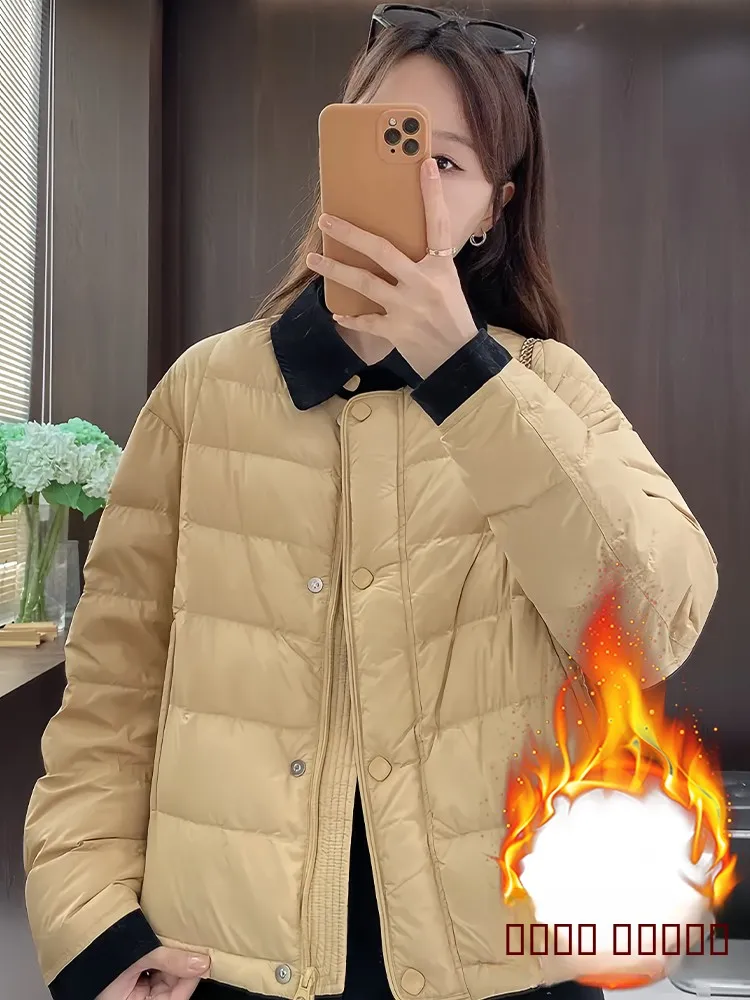 

Thiened down Cotton Jaet Women's Winter Faionable Anti-Aging Turn-down Collar Warmth Enhanced Cotton Coat Outerwear