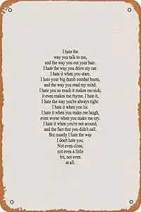 NIUMOWANG Metal Sign - 10 Things I Hate About You Tin Poster 12 X 8 Inches 1pc sign
