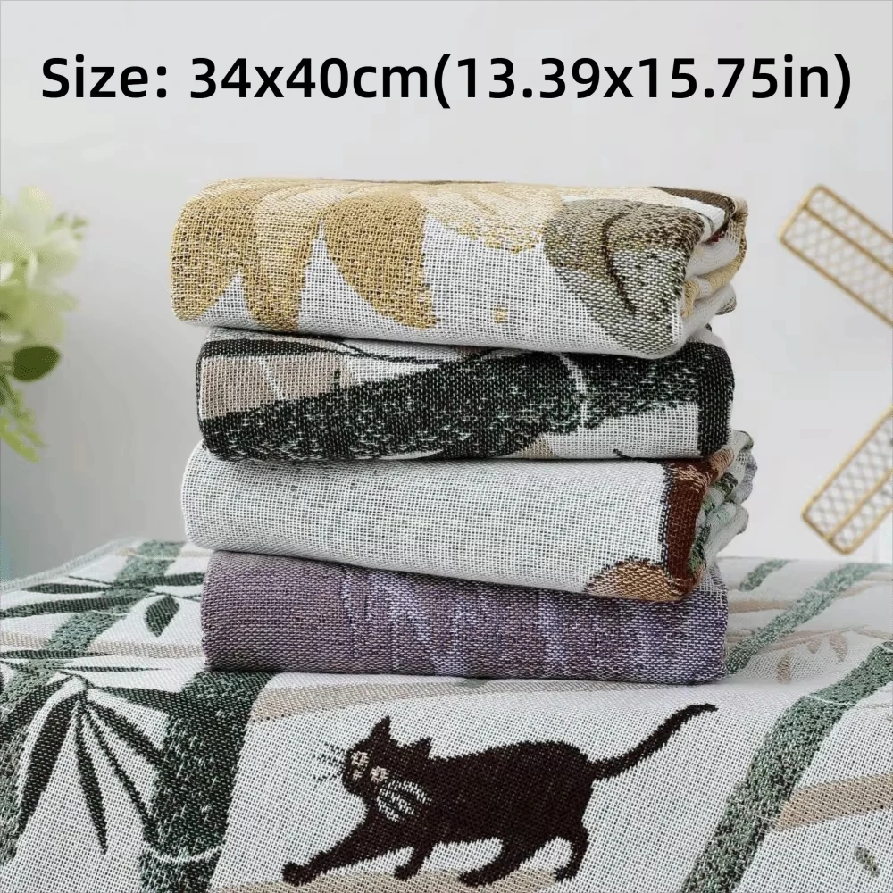 4 Layer 34x40cm Hand Towel Quick Dry Decorative Pure Cotton Face Towel Vintage Embroidery Flower Cotton Gauze Home Handkerchief